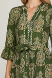 She & Sky Olive Print Dress CW