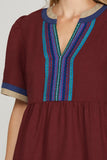 She & Sky Wine Tiered Dress CW