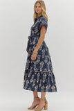 Entro Navy Floral Midi Dress CW