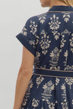 Entro Navy Floral Midi Dress CW