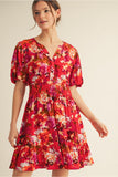 Jodifl Red Floral Dress CW
