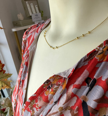 Dainty Gold Ball Necklace