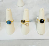 Cushion Stackable Ring (black onyx, sapphire blue)