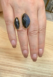 Double Gemstone Ring (Labradorite)