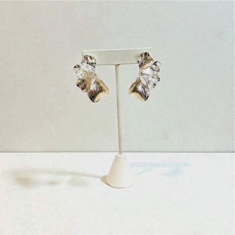 Silver Leaf Statement Earrings