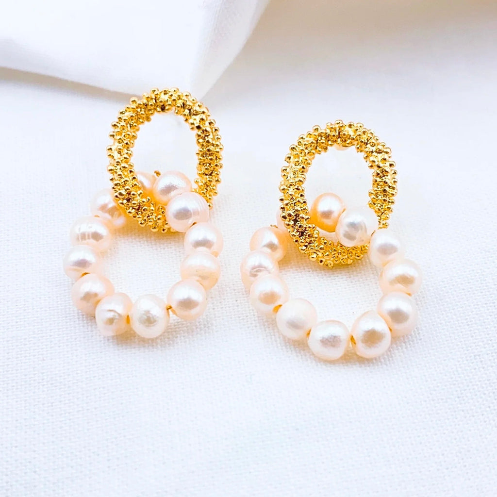 Pearl Double Circle Earrings