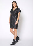 Black PU Leather Dress