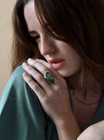 Blue Chalcedony Statement Ring