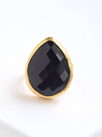Teardrop Gemstone Adjustable Ring