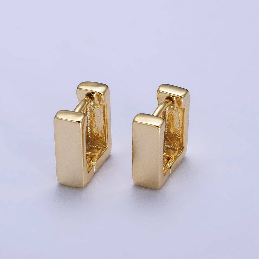 Gold Filled 10mm Mini Square Cartilage Huggie Hoop Earrings