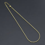 Gold Rice shaple Beads Link Adjustable Necklace