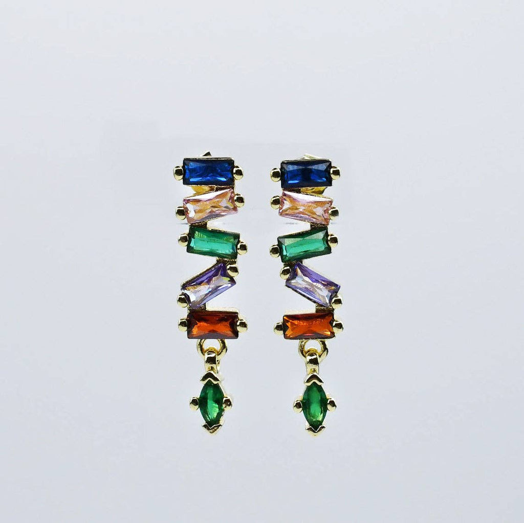 Jewel Drop Cascade Earrings