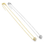 Silver Dainty Chain Ball Charm Adjustable necklace, Sku#EF338