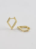 Diamond Shaped Hoop Earrings