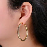 50mm Gold Thick Hoop Earrings, Gold Vermeil Hoop Earrings, Statement Hoops, Tube Hoop Earrings, Large Hoop Earrings, Big Hoop Earrings Q315