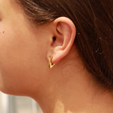 18K Gold PVD Stainless Steel Triangle Huggie Earrings / ERJ0003