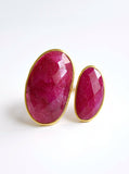 925 Silver Double Gemstone Ring