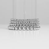 Stainless Steel Metal Bead Stretch Bracelet