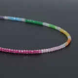 Rainbow Color Rondelle Gemstone beads necklace, sku#EF817
