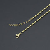 Gold Rice shaple Beads Link Adjustable Necklace
