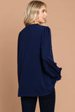 Navy Top V Neck