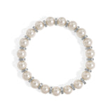 18K Gold PVD 8mm Kiska Glass Pearl Stretch Bracelet