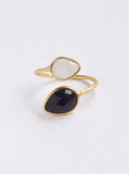 Double Gemstone Ring, Adjustable size.