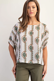 Eesome Olive Print Top CW