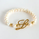Pearls Bracelet with Initial  *click for more letters - Estilo Concept Store