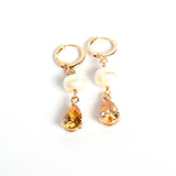 Crystal-Pearl Rose Gold Drop Earrings *click for more colors - Estilo Concept Store