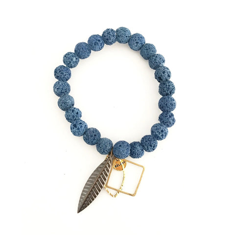 Lava Blue Essential Oil Bracelet - Estilo Concept Store