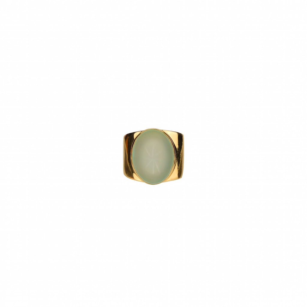 Aqua Chalcedony Starburst Ring by Budha Girl