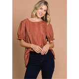 Rust Faux Leather Snake Print Top