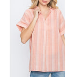 Orange Yarn Dye Striped Shirt