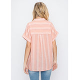 Orange Yarn Dye Striped Shirt