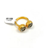 Cuff Ring with Double Quartz *3 colors