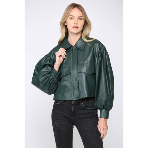 Hunter Green Crop Jacket - Estilo Concept Store