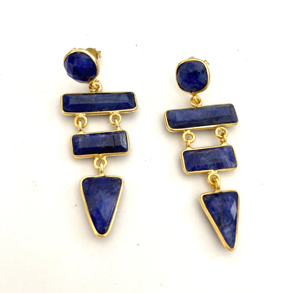 Four Stone Sapphire Earrings