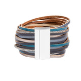 Flexi Navy Stackable Leather On The Line Bracelet