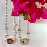 Pink Agate Pendant Necklace - Estilo Concept Store