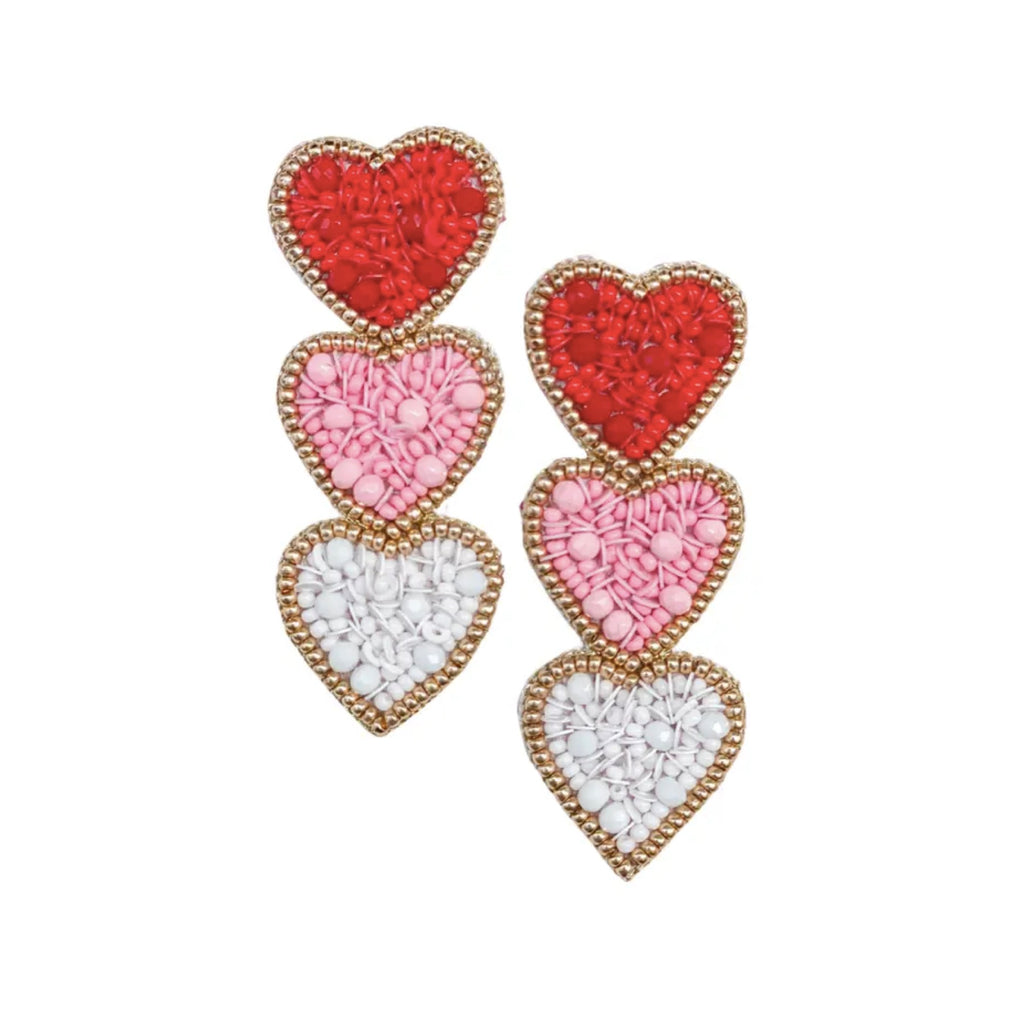 Triple Heart Valentines Earrings