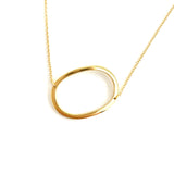Gold Large Sideways Initial Necklace
