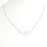 Gold Sideways Initial Necklace - Estilo Concept Store