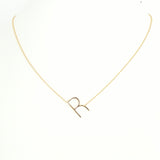 Gold Sideways Initial Necklace - Estilo Concept Store