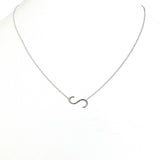 Silver Small Sideways Initial Necklace