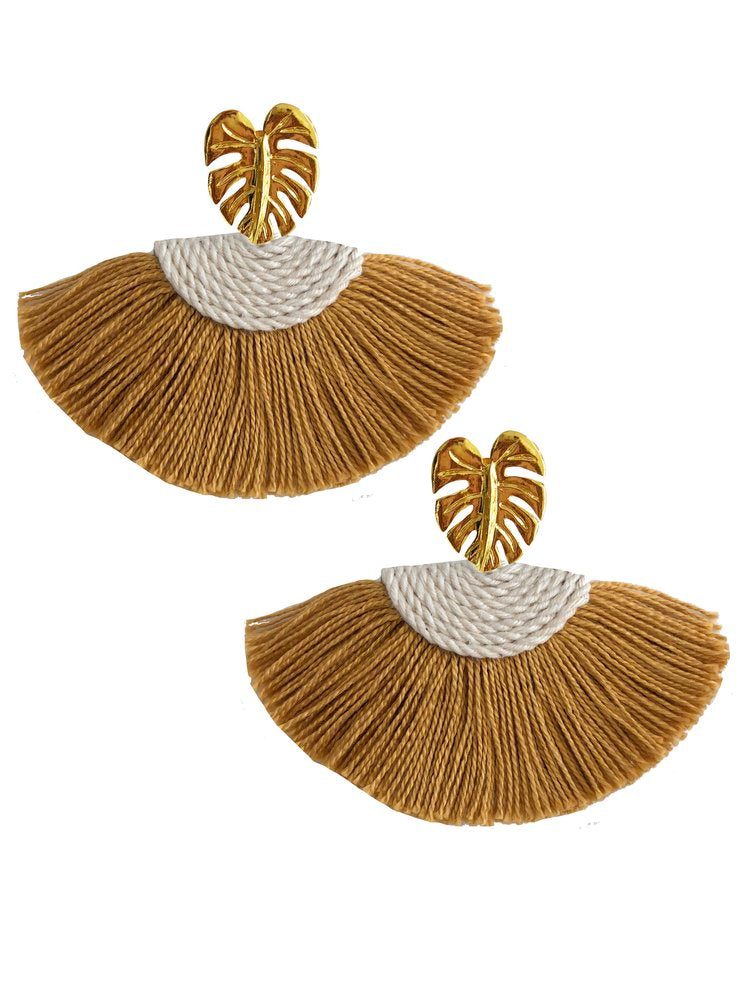 Mustard Mini Abanico Earrings - Estilo Concept Store