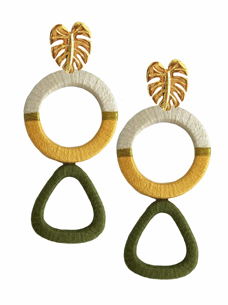 Olive Geometric Earrings - Estilo Concept Store