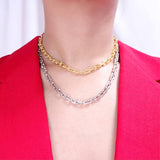 U Gold Link Chain Chunky Necklace
