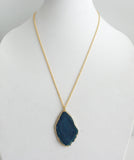 Flat Agate Pendant Long Necklace *click for more colors - Estilo Concept Store