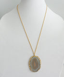 Flat Agate Pendant Long Necklace *click for more colors - Estilo Concept Store